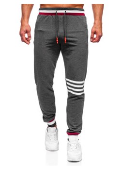 Grafitowe spodnie męskie joggery dresowe Denley 7033 ze sklepu Denley w kategorii Spodnie męskie - zdjęcie 138769060