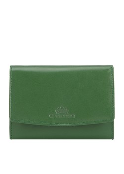 Damski portfel z gładkiej skóry na zatrzask średni zielony ze sklepu WITTCHEN w kategorii Portfele damskie - zdjęcie 138826893