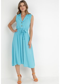 Niebieska Sukienka z Paskiem Kydasia ze sklepu Born2be Odzież w kategorii Sukienki - zdjęcie 138891994