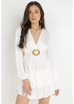 Biała Sukienka Damotis ze sklepu Born2be Odzież w kategorii Sukienki - zdjęcie 139172882
