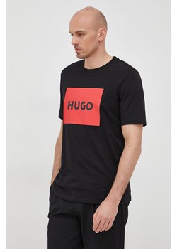 HUGO t-shirt bawełniany 50467952 kolor czarny z nadrukiem 50467952 ze sklepu ANSWEAR.com w kategorii T-shirty męskie - zdjęcie 139185702
