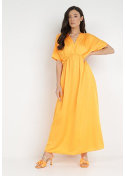 Pomarańczowa Sukienka Satynowa Alemyllis ze sklepu Born2be Odzież w kategorii Sukienki - zdjęcie 139189770