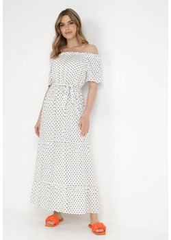 Biała Sukienka z Wiskozy Typhice ze sklepu Born2be Odzież w kategorii Sukienki - zdjęcie 139240140