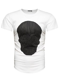 Koszulka męska z nadrukiem 3D biała Recea ze sklepu Recea.pl w kategorii T-shirty męskie - zdjęcie 139244734