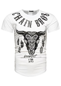 Koszulka męska z nadrukiem biała Recea ze sklepu Recea.pl w kategorii T-shirty męskie - zdjęcie 139244743