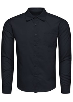 Koszula męska gładka czarna Recea ze sklepu Recea.pl w kategorii Koszule męskie - zdjęcie 139244954