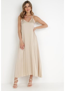 Beżowa Sukienka Proneis ze sklepu Born2be Odzież w kategorii Sukienki - zdjęcie 139245171