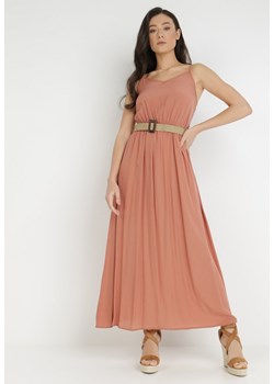 Różowa Sukienka z Paskiem Chrysaleia ze sklepu Born2be Odzież w kategorii Sukienki - zdjęcie 139245350