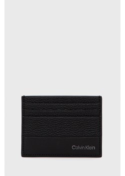 Calvin Klein etui na karty skórzane męski kolor czarny ze sklepu ANSWEAR.com w kategorii Portfele męskie - zdjęcie 139256662