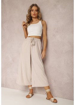 Jasnobeżowe Spodnie Haidynome ze sklepu Renee odzież w kategorii Spodnie damskie - zdjęcie 139261163