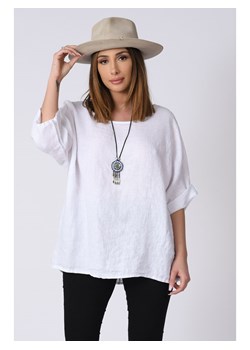 Lniana bluzka "Kely" w kolorze białym ze sklepu Limango Polska w kategorii Bluzki damskie - zdjęcie 139273034