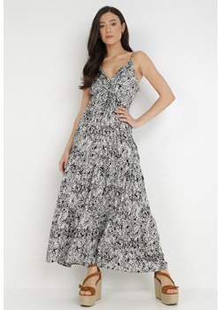 Czarno-Biała Sukienka z Wiskozy Tryphamna ze sklepu Born2be Odzież w kategorii Sukienki - zdjęcie 139313273