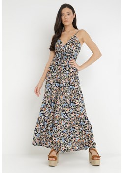 Granatowo-Niebieska Sukienka z Wiskozy Alcomeda ze sklepu Born2be Odzież w kategorii Sukienki - zdjęcie 139313291