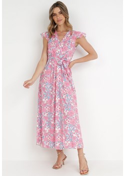 Różowa Sukienka z Paskiem Myranie ze sklepu Born2be Odzież w kategorii Sukienki - zdjęcie 139404640