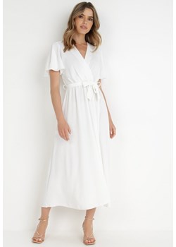 Biała Sukienka z Paskiem Rheniche ze sklepu Born2be Odzież w kategorii Sukienki - zdjęcie 139437400