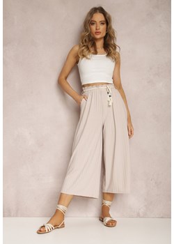 Beżowe Spodnie Anastathe ze sklepu Renee odzież w kategorii Spodnie damskie - zdjęcie 139442980