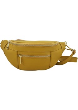 Damska torebka nerka skórzana z kieszenią - Żółta ciemna ze sklepu Barberinis w kategorii Nerki - zdjęcie 139489870