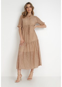 Beżowa Sukienka Aerite ze sklepu Born2be Odzież w kategorii Sukienki - zdjęcie 139522774