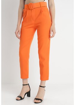 Pomarańczowe Spodnie z Paskiem Ioleina ze sklepu Born2be Odzież w kategorii Spodnie damskie - zdjęcie 139556264