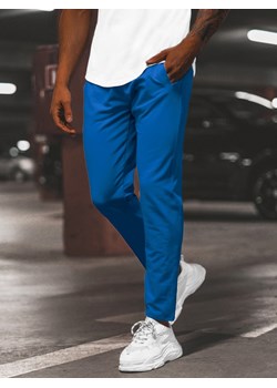 Spodnie dresowe męskie niebieskie b/18203022z ze sklepu ozonee.pl w kategorii Spodnie męskie - zdjęcie 139572931