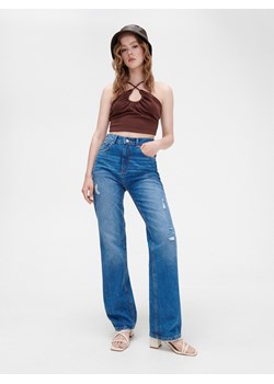 Cropp - Jeansy straight regular - niebieski ze sklepu Cropp w kategorii Jeansy damskie - zdjęcie 139594542