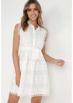 Biała Sukienka Lastharpia ze sklepu Born2be Odzież w kategorii Sukienki - zdjęcie 139595233