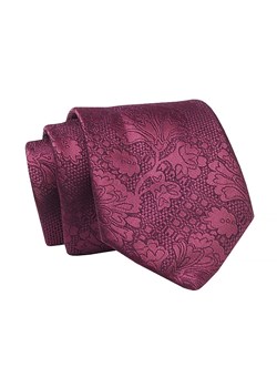 Krawat Bordowy w Tłoczone Kwiatki, 7 cm, Elegancki, Klasyczny, Męski -ALTIES KRALTS0628 ze sklepu JegoSzafa.pl w kategorii Krawaty - zdjęcie 139676141
