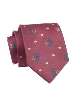 Krawat Czerwony w Serduszka, Koniczynkę, 7 cm, Elegancki, Klasyczny, Męski -ALTIES KRALTS0671 ze sklepu JegoSzafa.pl w kategorii Krawaty - zdjęcie 139676173