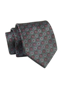 Krawat Grafitowo-Bordowy, Wzór Geometryczny, 7 cm, Elegancki, Klasyczny, Męski -ALTIES KRALTS0665 ze sklepu JegoSzafa.pl w kategorii Krawaty - zdjęcie 139676181