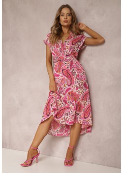 Fuksjowa Sukienka z Paskiem Sofenope ze sklepu Renee odzież w kategorii Sukienki - zdjęcie 139679760