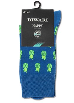 Happy skarpetki męskie w ananasy, Kolor niebieski-wzór, Rozmiar 40-41, Conte ze sklepu Intymna w kategorii Skarpetki męskie - zdjęcie 139685834