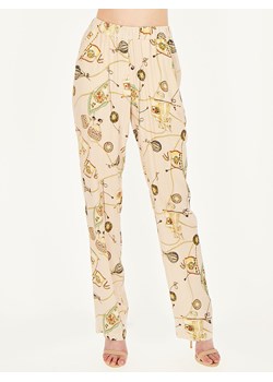 Beżowe wzorzyste spodnie L'AF Oda ze sklepu Eye For Fashion w kategorii Spodnie damskie - zdjęcie 139785210