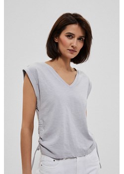 Bawełniana bluzka ze ściągaczem ze sklepu Moodo.pl w kategorii Bluzki damskie - zdjęcie 139788614