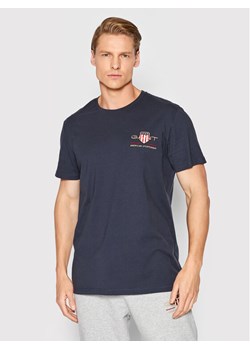 Gant T-Shirt Archive Shield 2003081 Granatowy Regular Fit ze sklepu MODIVO w kategorii T-shirty męskie - zdjęcie 139809393