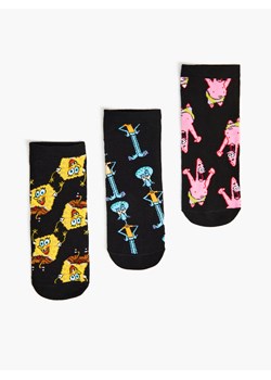 Cropp - 3 pack krótkich skarpet Spongebob - czarny ze sklepu Cropp w kategorii Skarpetki męskie - zdjęcie 139820540