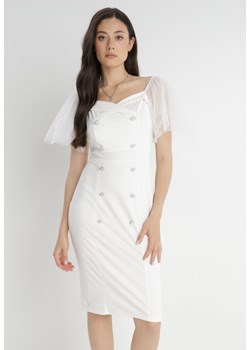 Biała Sukienka z Bawełny Oreina ze sklepu Born2be Odzież w kategorii Sukienki - zdjęcie 139859640