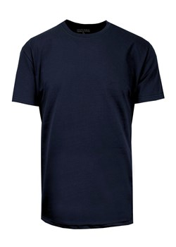 T-Shirt Bawełniany Granatowy Męski Bez Nadruku, Koszulka, Krótki Rękaw, Basic, U-neck TSKOWHVRD0002granat ze sklepu JegoSzafa.pl w kategorii T-shirty męskie - zdjęcie 139871341
