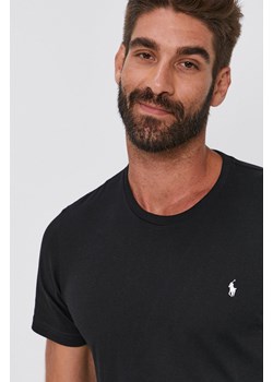 Polo Ralph Lauren T-shirt bawełniany 714844756001 kolor czarny gładki ze sklepu ANSWEAR.com w kategorii T-shirty męskie - zdjęcie 139887963