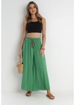 Zielone Spodnie Samusi ze sklepu Born2be Odzież w kategorii Spodnie damskie - zdjęcie 140523684