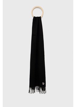 PS Paul Smith szalik wełniany kolor czarny gładki ze sklepu ANSWEAR.com w kategorii Szaliki męskie - zdjęcie 140524563