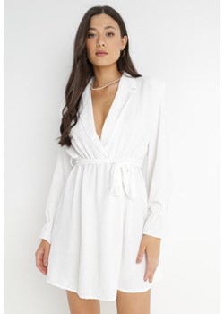 Biała Sukienka z Paskiem Maerima ze sklepu Born2be Odzież w kategorii Sukienki - zdjęcie 140527111