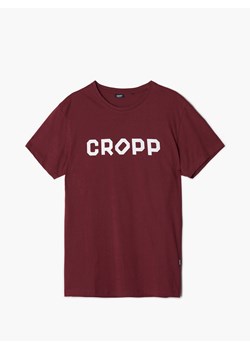 Cropp - Bordowy T-shirt z nadrukiem CROPP - kasztanowy ze sklepu Cropp w kategorii T-shirty męskie - zdjęcie 140528630