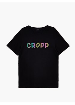 Cropp - Czarny T-shirt z nadrukiem CROPP reflective - czarny ze sklepu Cropp w kategorii T-shirty męskie - zdjęcie 140528632