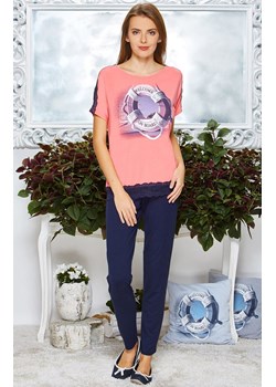 Bluzka piżamowa 56/2-5/614/A62, Kolor różowy, Rozmiar M, Miss Fabio ze sklepu Intymna w kategorii Piżamy damskie - zdjęcie 140673852