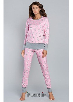 Lama piżama damska dł.dł., Kolor różowo-szary, Rozmiar L, Italian Fashion ze sklepu Intymna w kategorii Piżamy damskie - zdjęcie 140676854