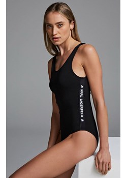 Karl Lagerfeld body Logo 216W2100 slim fit, Kolor czarny, Rozmiar S, Karl Lagerfeld ze sklepu Intymna w kategorii Body damskie - zdjęcie 140677880