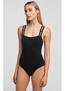 Karl Lagerfeld body Logo 220W2100 slim fit, Kolor czarny, Rozmiar S, Karl Lagerfeld ze sklepu Intymna w kategorii Bluzki damskie - zdjęcie 140677892