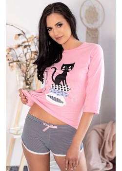 Aprodit Cat 0104 piżama damska, Kolor różowo-szary, Rozmiar L/XL, LivCo Corsetti Fashion ze sklepu Intymna w kategorii Piżamy damskie - zdjęcie 140678621