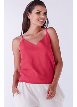 Elegnacka bluzka damska top na ramiączkach A190, Kolor różowy, Rozmiar S, Awama ze sklepu Primodo w kategorii Bluzki damskie - zdjęcie 140689421
