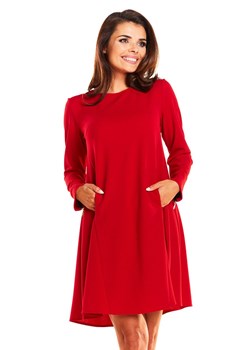 Sukienka A247, Kolor czerwony, Rozmiar S/M, Awama ze sklepu Primodo w kategorii Sukienki - zdjęcie 140689522